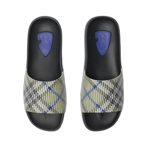 Vintage Check Pattern Slip-On Slides