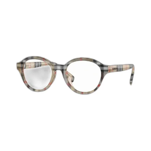 Checked Round-Frame Glasses