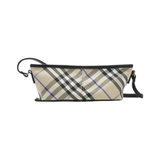 Vintage Check-Pattern Zipped Shoulder Bag