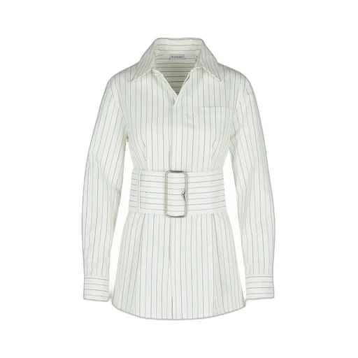 Wide-Belted Striped Shirt