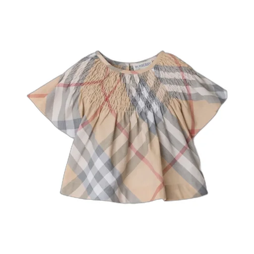 Checked Gathered Detail Blouse