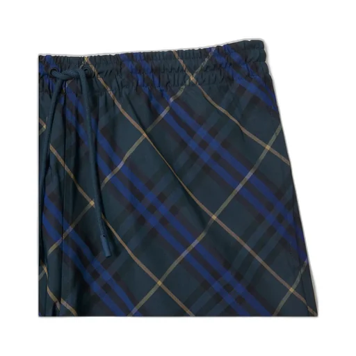 Checkered Drawstring Swim Shorts