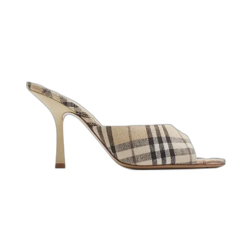 Checked Almond Toe Heeled Sandals