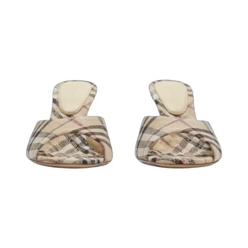 Checked Almond Toe Heeled Sandals