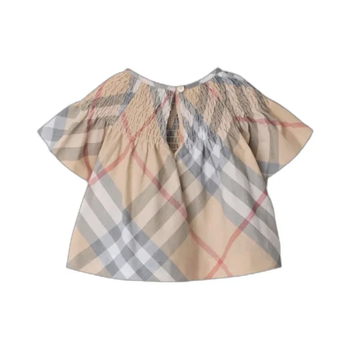 Checked Gathered Detail Blouse