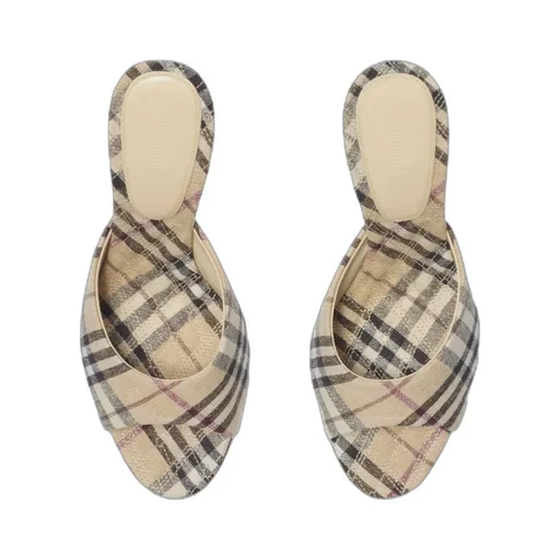 Checked Almond Toe Heeled Sandals