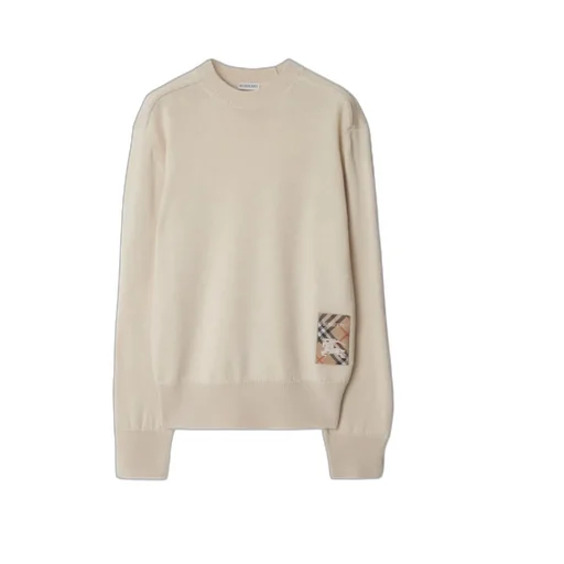 Checked Knitted Crewneck Jumper