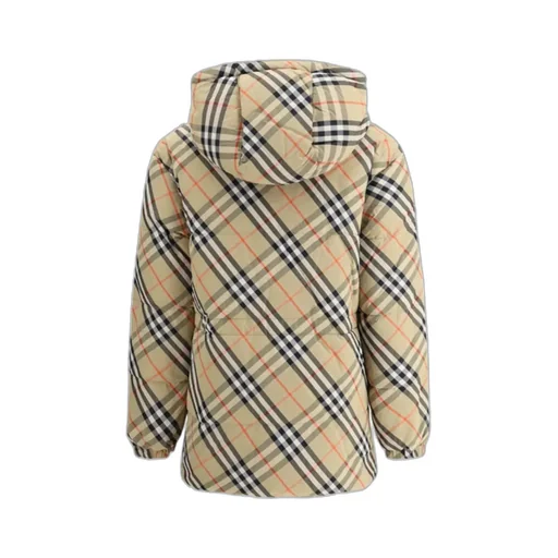 Checked Hooded Reversible Down Jacket