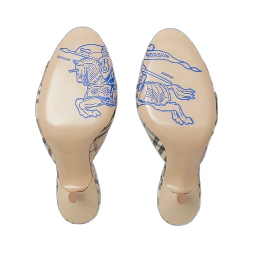 Checked Almond Toe Heeled Sandals