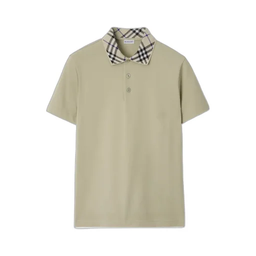 Check Collar Short Sleeved Polo Shirt