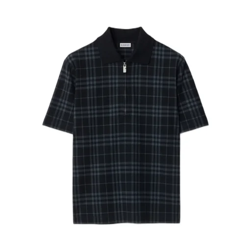 Checked Short Sleeved Polo Shirt