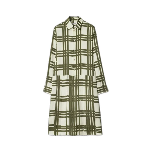 Ribbon Check Silk Dress