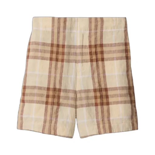 Check Linen Shorts