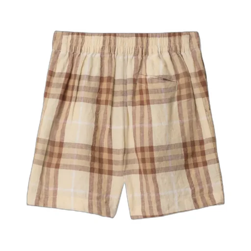 Check Linen Shorts
