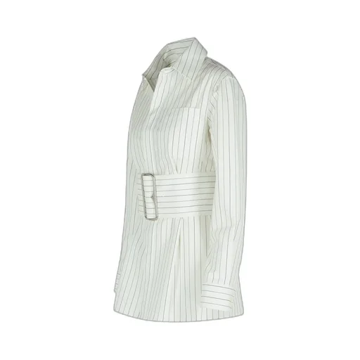 Wide-Belted Striped Shirt