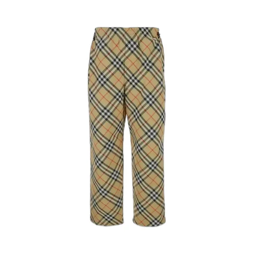 Straight-Leg Checked Trousers