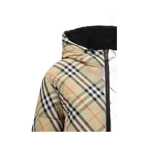 Checked Hooded Reversible Down Jacket