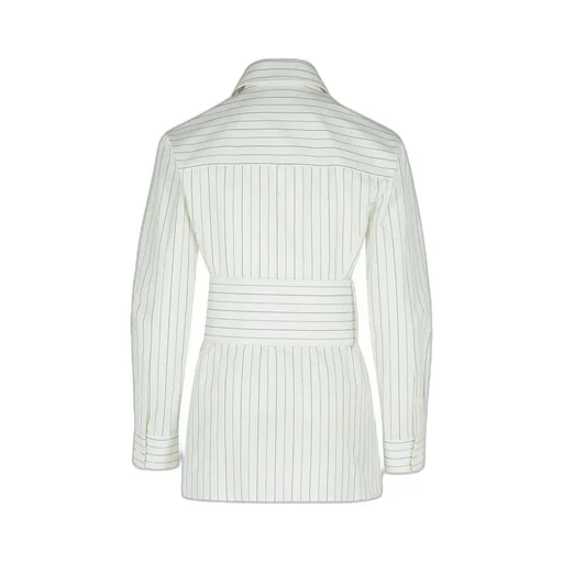 Wide-Belted Striped Shirt