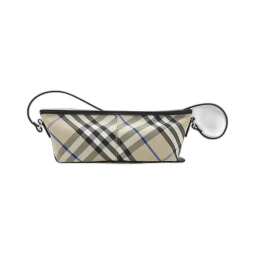 Vintage Check-Pattern Zipped Shoulder Bag