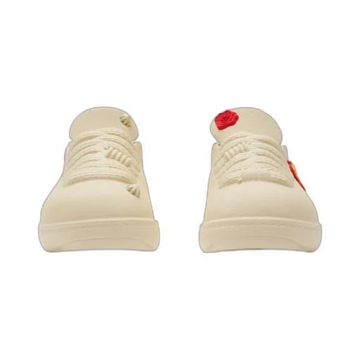 Bubble Flower Embellished Lace-Up Sneakers
