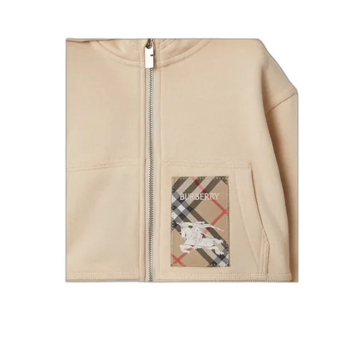 Check Label Zip-Up Hoodie