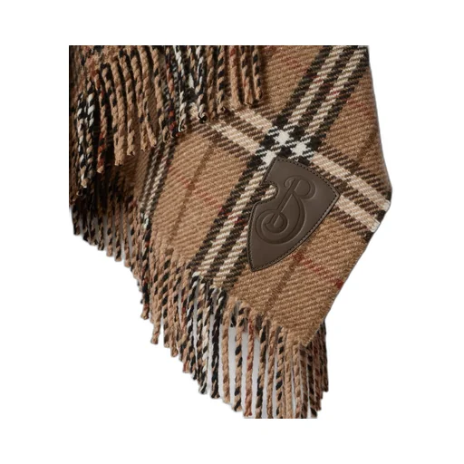 Checked Reversible Fringed Cape