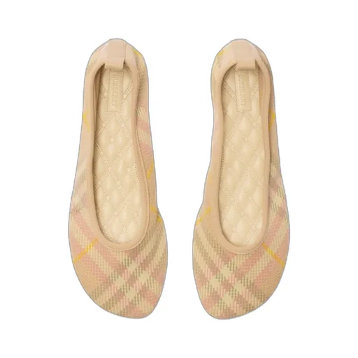 Checked Slip-On Ballerina Shoes