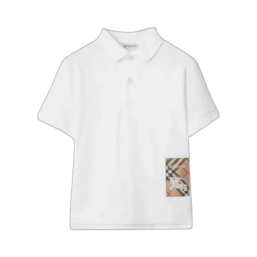 Checked Logo Patch Polo Shirt