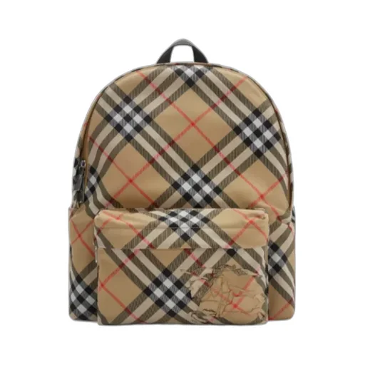 Small Check-Printed Zipped Backpack