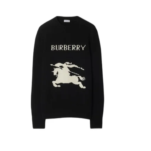 Equestrian Knight Intarsia-Knit Crewneck Jumper
