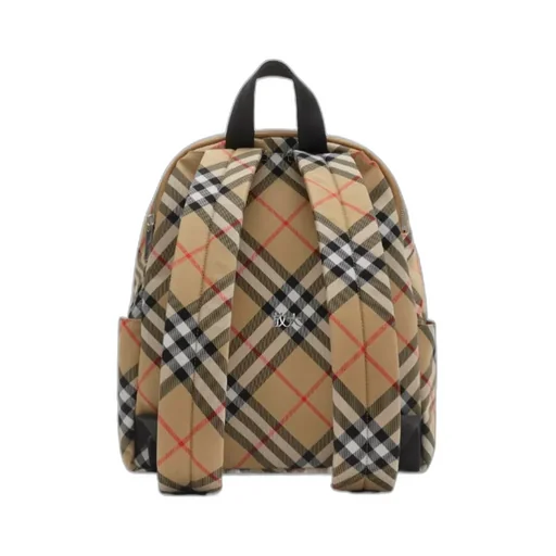 Small Check-Printed Zipped Backpack