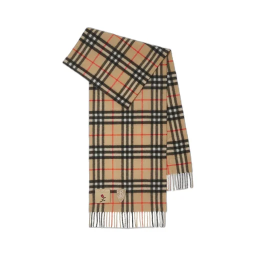 Badge Vintage Checked Fringed Scarf