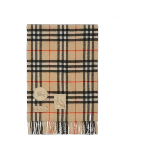 Badge Vintage Checked Fringed Scarf