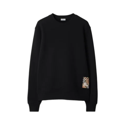 Check-Patch Crewneck Sweatshirt