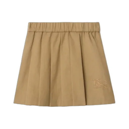 Pleated Cotton Blend Skirt