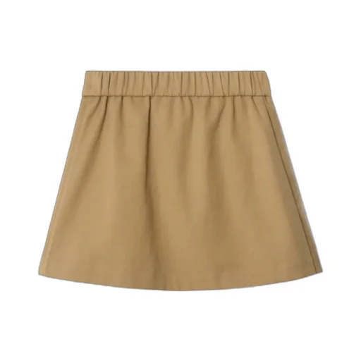 Pleated Cotton Blend Skirt