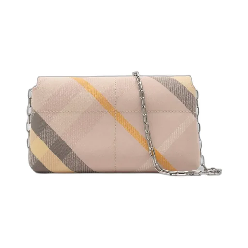 Checked Mini Snip Chain-Linked Clutch Bag