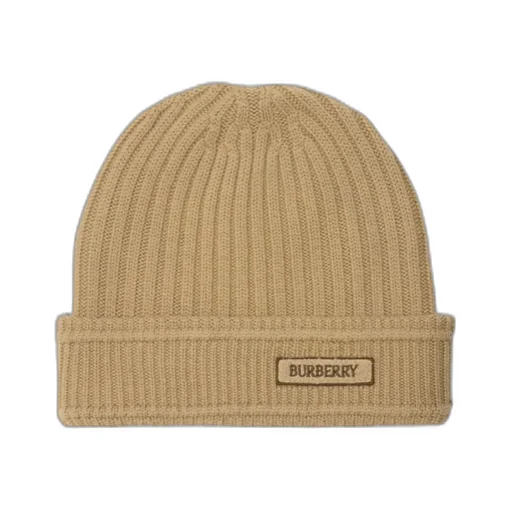 Logo Patch Ribbed-Knit Beanie