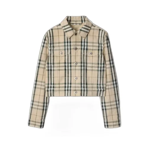 Long Sleeved Checked Buttoned Jacket