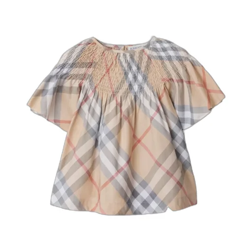 Checked Smocked Panel Top