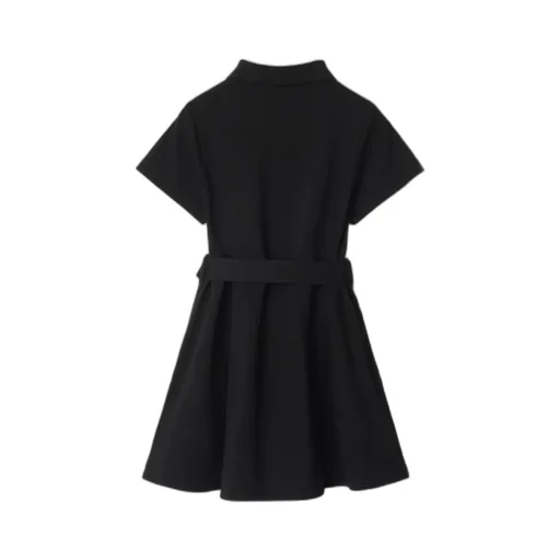 Logo Embroidered Belted Waist Polo Dress