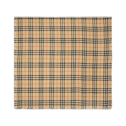 Checked Fringed Scarf