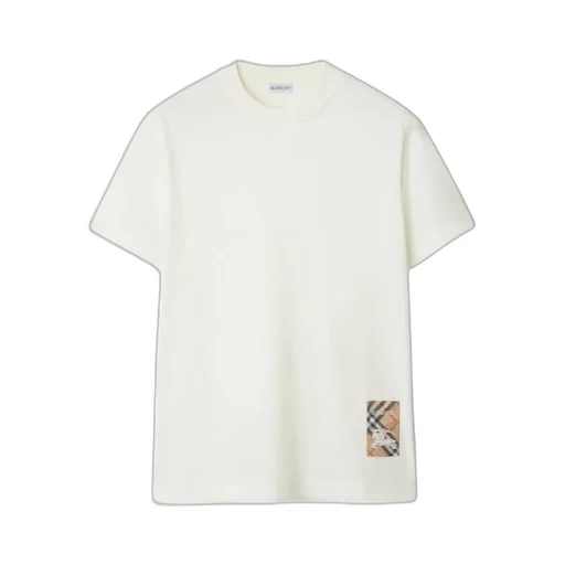 Check Patch Crewneck T-Shirt