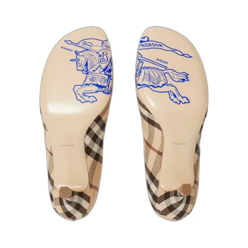 Vintage Check Square-Toe Baby Pumps