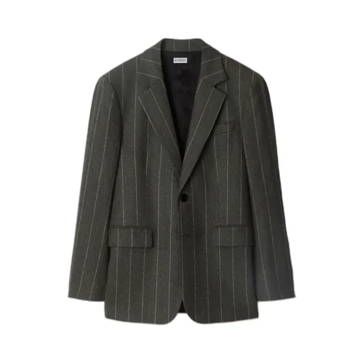 Striped Single-Breasted Blazer