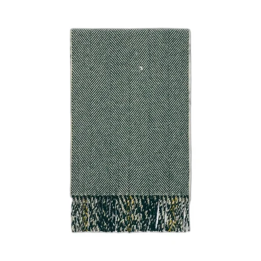 Checkered Logo Patch Fringed Scarf