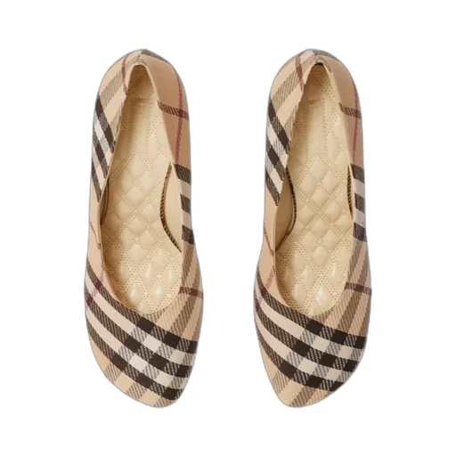 Vintage Check Square-Toe Baby Pumps