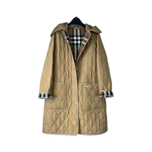 Long Hooded Quilted Coat
