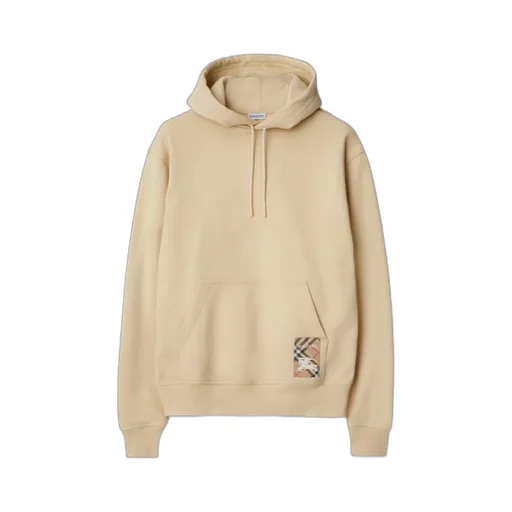 Checked Patch Drawstring Hoodie