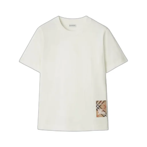 Checked Patch Crewneck T-Shirt